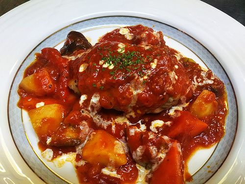 20180611草津温泉カフェ花栞（はなしおり）トマトソース煮込みハンバーグ (2)