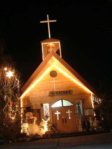 2006.12.長野県軽井沢町、White Christmas in 軽井沢、軽井沢南教会のイルミネーション
